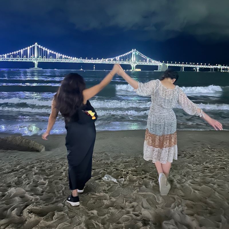 Mika and a friend in her program traveled to Busan and explored that part of the coast. (Courtesy photo)