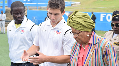 Smith with President Sirleaf