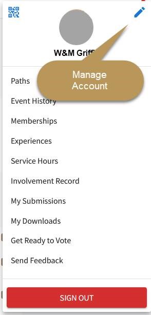 screenshot of account selection