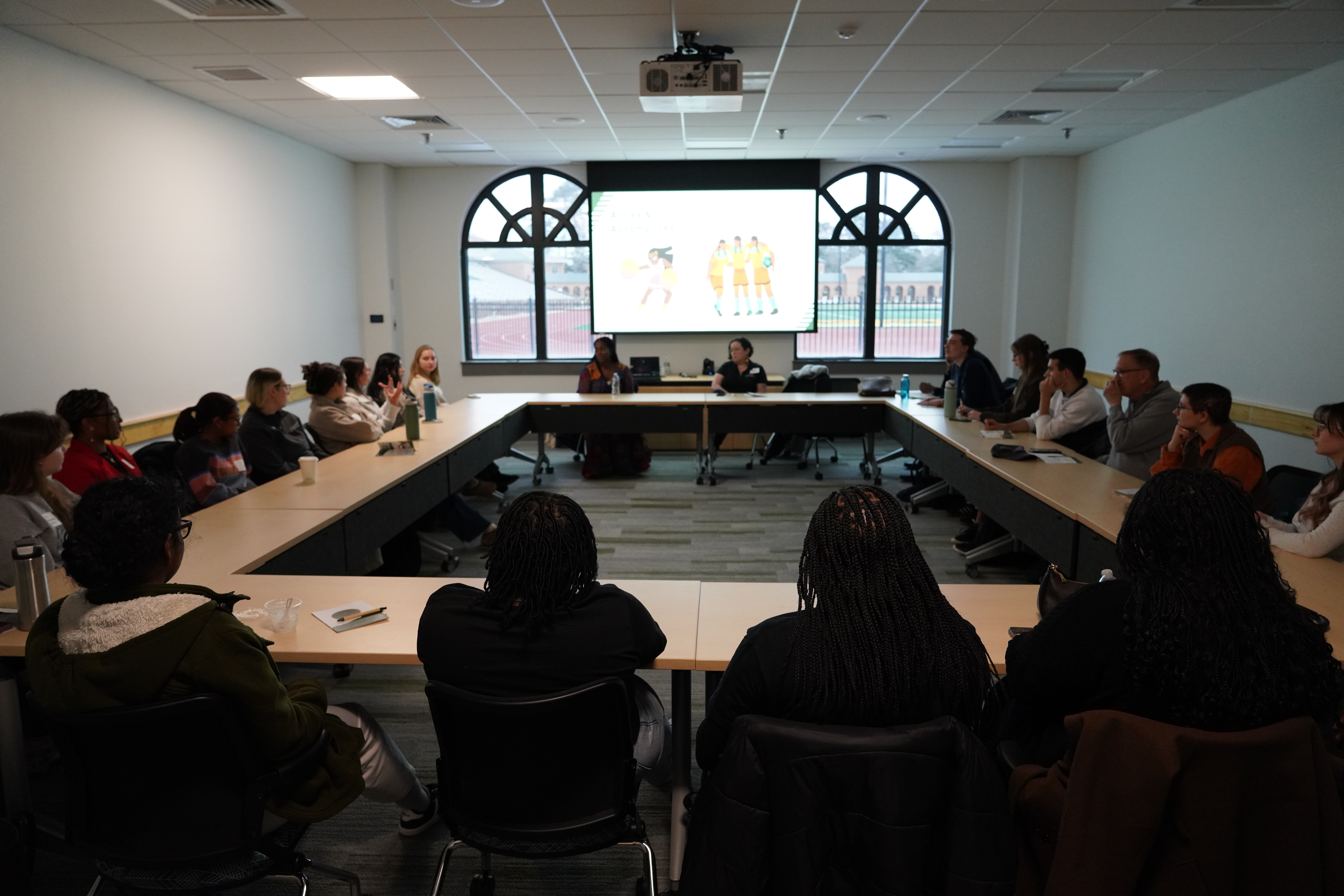 At the breakout session “Building A Bigger Table: From Ally to Accomplice,” participants discuss accountability, self-awareness, and ethics.