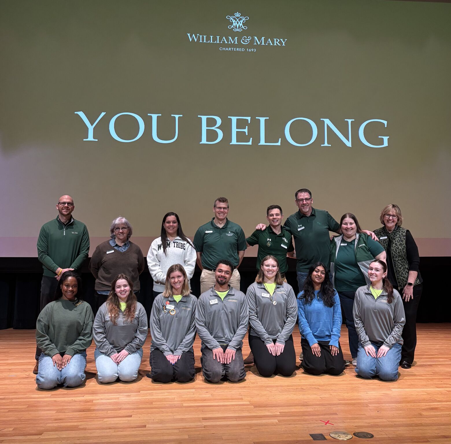 Senior Leadership in Student Affairs lead a session at orientation titled "You Belong at W&M", partnering with students to explore how this core value shapes our shared experience.