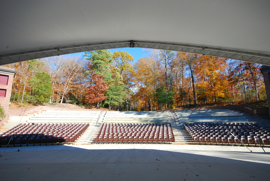 Looking up from the stage at Briggs Amphitheatre.