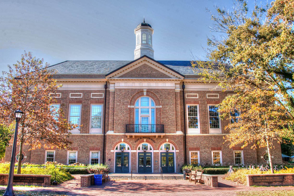 Mason School of Business shown from the front