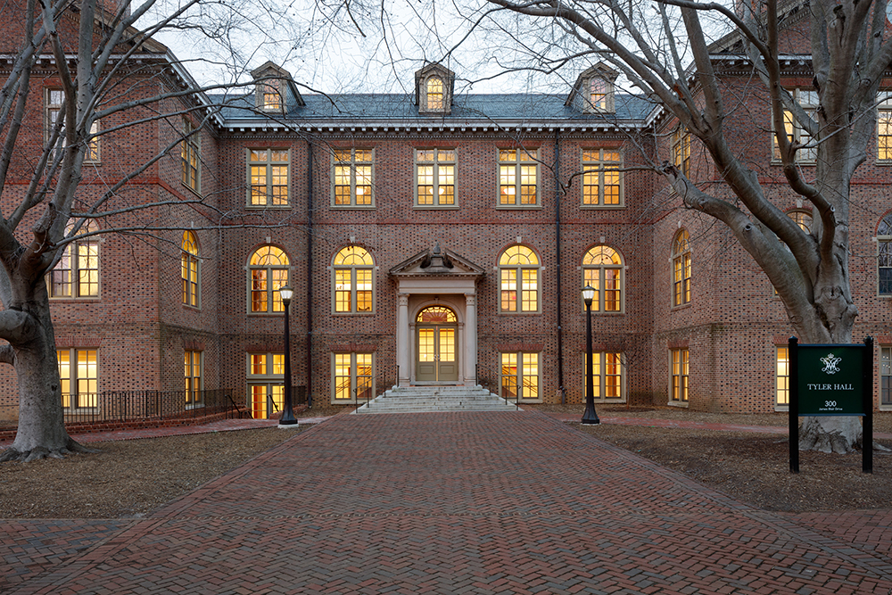 Front of Chancellors Hall (formerly known as Tyler Hall)