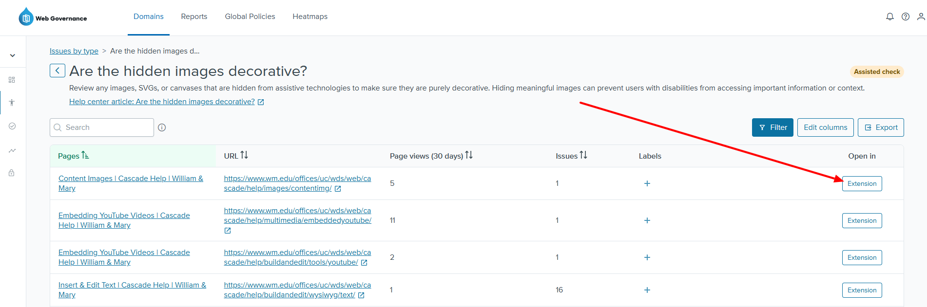 Screenshot 1: Select the Extension button at the right side of the screen.