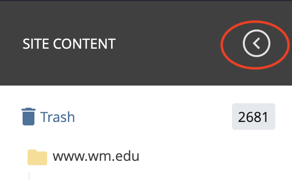 A Cascade screenshot with the Close Sidebar button circled in red.