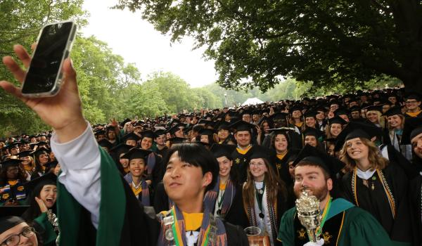 Graduates take selfie
