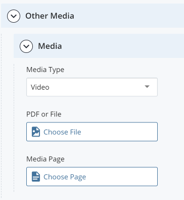 Selecting a Media Type and the necessary media file
