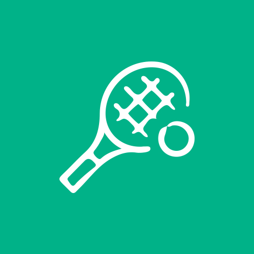 Icon of a tennis racket and ball