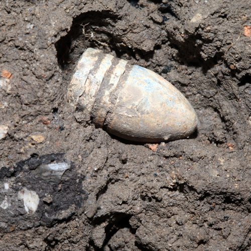 Minie: This projectile was buried near the Brafferton for 150 years.