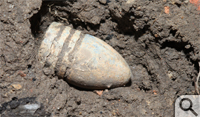 It’s called a Minié ball, a common round used by both sides during the Civil War. This projectile was buried near the Brafferton for 150 years.