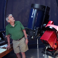 Bob Vold at the new Thomas Harriott Observatory atop Small Hall