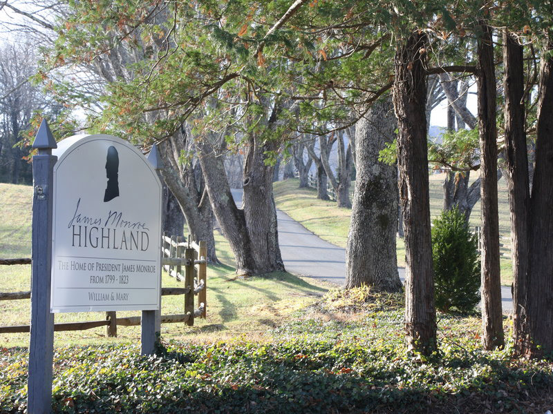 The entrance to Highland, the former plantation once owned by James Monroe, America's fifth president. The descendants of the African-Americans once enslaved on the plantation have become part of the story given out by guides. Photo credit: Jordy Yager for NPR