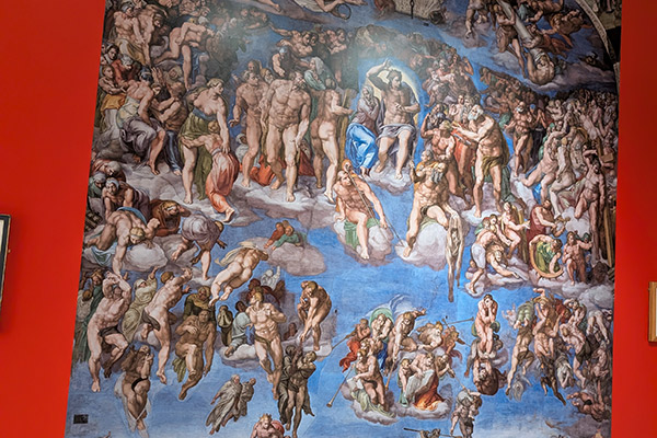 Print of part of Michelangelo's painting of theSistine Chapel