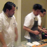 Chef Katsuya Fukushima and team cook for students in Sadler