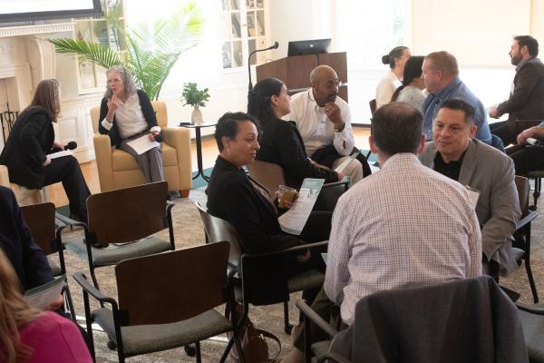 Participants gather for a collaborative leadership development session at William &amp; Mary.