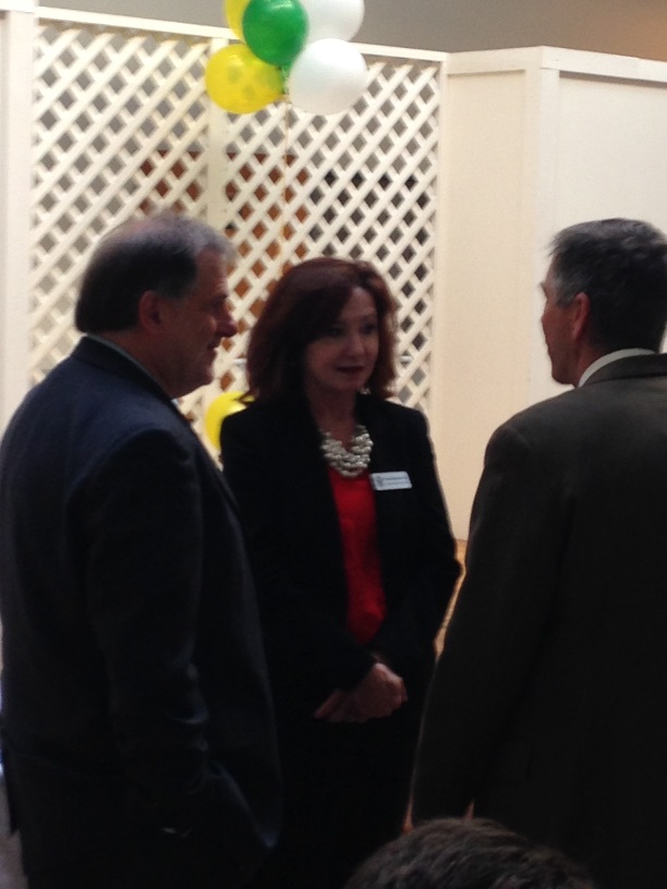 Donna Haygood-Jackson talks with guests at the Haven Open House