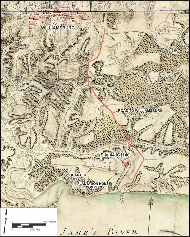 Desandrouins 1781 map of Kingsmill and surrounding area.