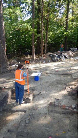 W&MCAR's field crew surveys the location of antebellum slave quarters.