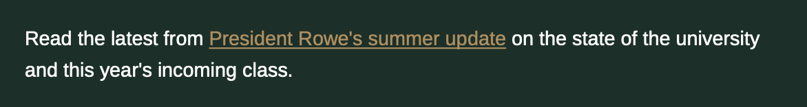 Example of an inline body link using Web Gold font with an underline surrounded by White body text on a Dark Green background