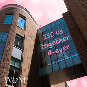 ISC us together 4-ever written on the windows of the ISC building
